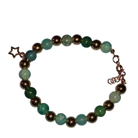 Handmade Green Star Charm Bracelet - Picture 1 of 5
